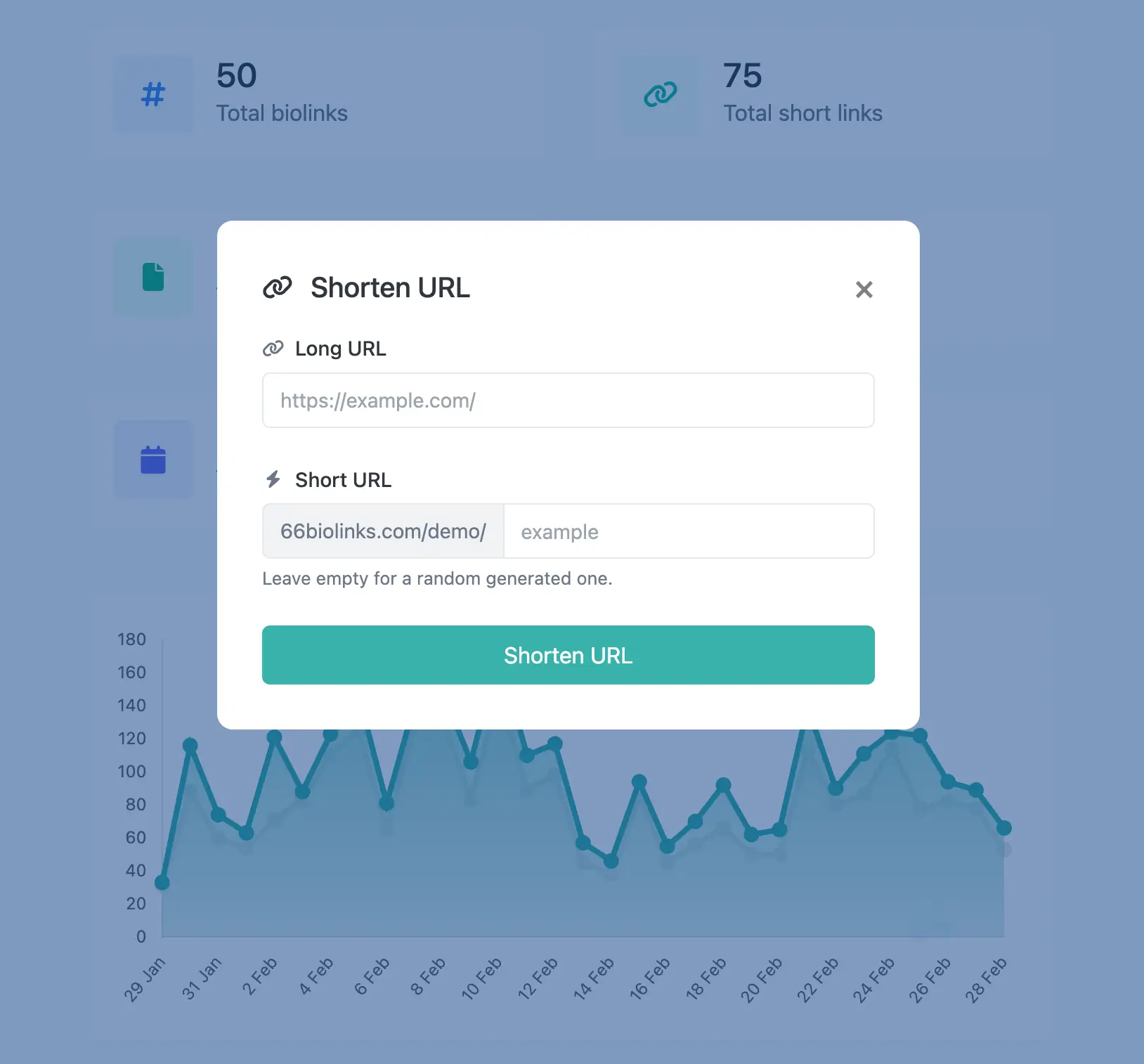 Screenshot della pagina di modifica dell'URL breve dell'app